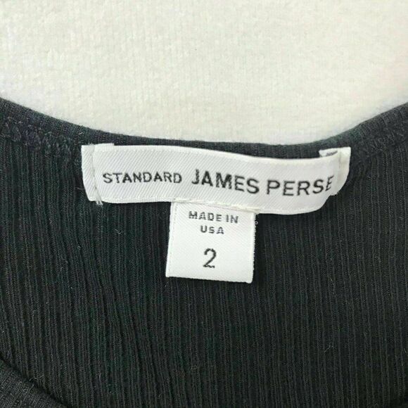 Standard James Perse Womens Black Sleeveless Scoop Neck Pullover Tank Top Size 2 - Picture 4 of 6